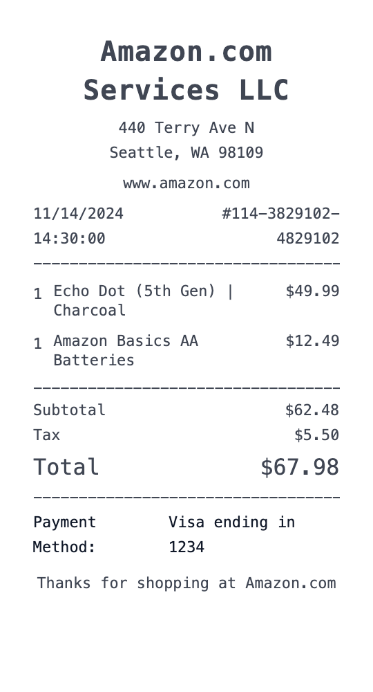 Fake Amazon Receipt Generator | Custom Receipt Generator
